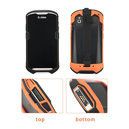 Protective Cover Bumper Case Rugged Boot with Hand Strap for Zebra TC51 TC510K TC52 TC56 TC57,Slim TPU Scanner Cover,Barcode Touch Mobile Computer Accessories (Orange)