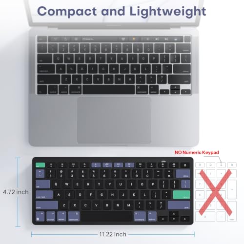 OMOTON Wireless Keyboard for Mac, Bluetooth Stable, No Numpad, Travel Size