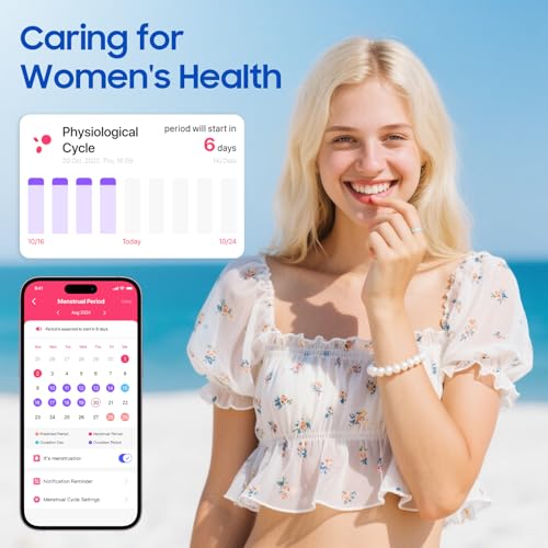 Smart Health Ring, Featuring Stress and Sleep Monitoring Functions, Compatible with iOS and Android,Waterproof Fitness Tracker for Women & Men, No Subscription Fee. (Silver, 9)