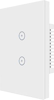 Jinvoo 2gang Smart Touch Light Switch No Neutral Wire Required (White 1pc)