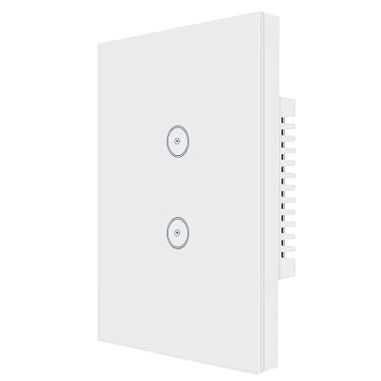 Jinvoo 2gang Smart Touch Light Switch No Neutral Wire Required (White 1pc)