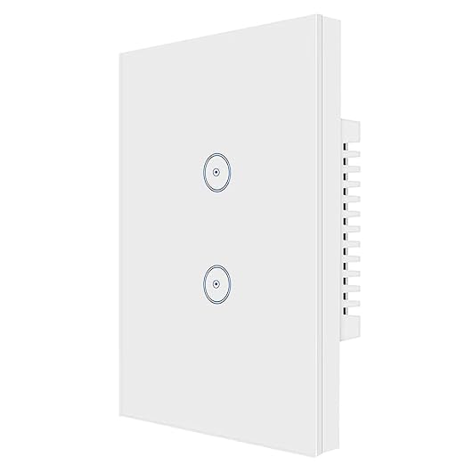 Jinvoo 2gang Smart Touch Light Switch No Neutral Wire Required (White 1pc)