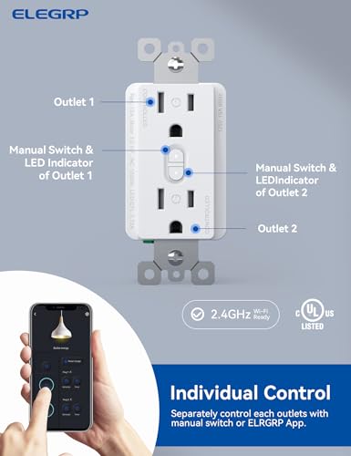ELEGRP Smart Plug, Smart in-Wall Outlet Compatible - Image 3