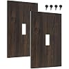 Decorative Light Switch Cover Dark Brown Wood Texture Rustic Plank 1 Gang Wall Plate Cover Single Toggle Outlet Covers Switchplate Electrical Faceplate for Cabin Bedroom Decor（2Pack）