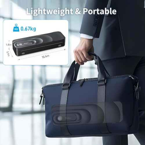 Portable A4 Thermal Printer | 3 Rolls Thermal Paper & 2 Folding Papers Included | Inkless Bluetooth Printer w/Carry Case, Supports 8.5"x11" US Letter, Cellphone APP Compatible for Travel