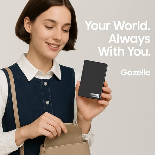 GAZELLE High-Speed 500GB Ultra Slim Portable External Hard Drive - 2-in-1 Type C & USB 3.0, Compatible with PC, Mac, Laptop, PS4, Xbox, iPad, Tablet, Mobile (Black) - 1 Year Warranty