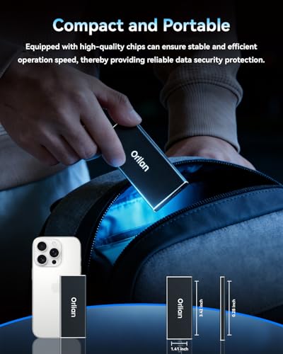 Orlian 500GB External Portable SSD Solid State Drive USB 3.1 Gen 2 Up to 500MB/s High-Speed Solid State Drive for Phone, Windows, Android, PC and More