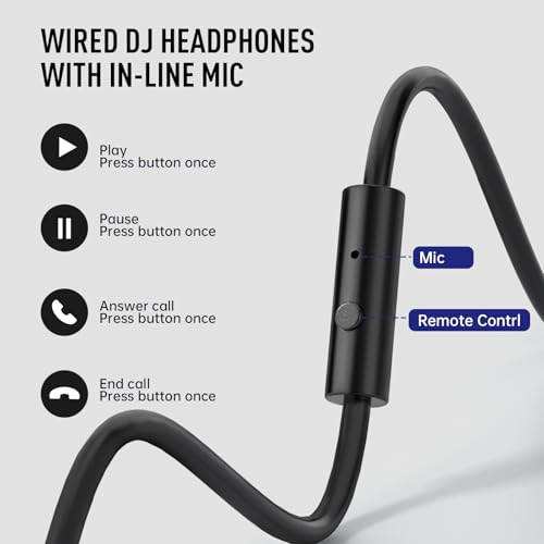 EKSA Wired Headphones, Over Ear Headphones for Studio Monitor/Mixing DJ