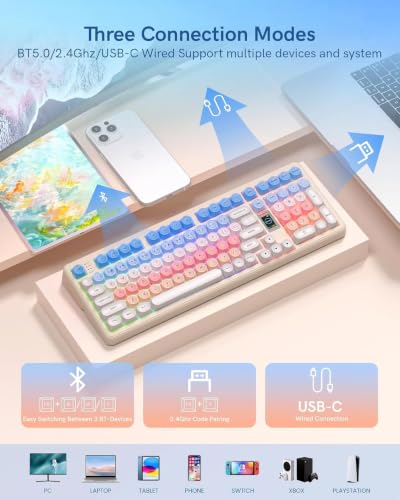 Keymatic WK98 Foundation Mechanical Keyboard, Pink Creamy Gaming Keyboard - Image 5