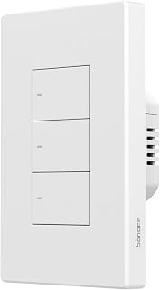 SONOFF Matter Smart Light Switch, 2.4GHz WiFi Light Switch, Neutral Wire Required Interruptor Inteligente, Smart Life Light Switch Compatible with Alexa and Google Home, 3 Gang M5-3C-120W