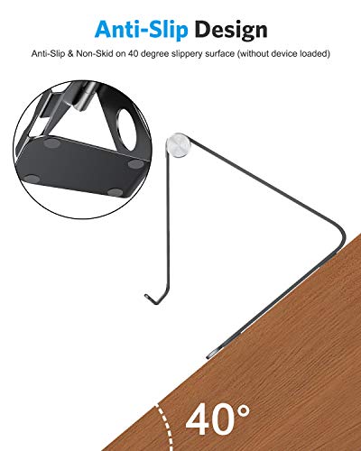 OMOTON T1 Adjustable Tablet Stand for Desk, Aluminum Holder for iPad Black