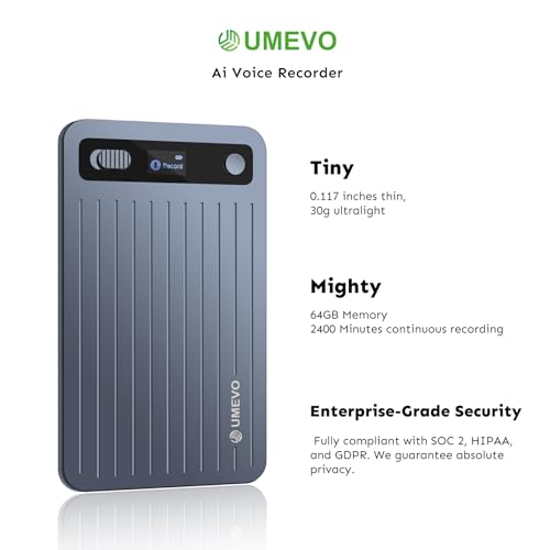 UMEVO Note Plus AI Voice Recorder : Unlimited Transcribe & Summarize
