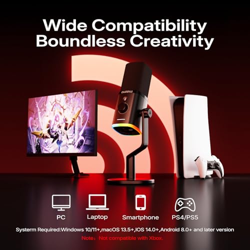MAONO PD100W Wireless Dynamic Gaming Microphone for PC with USB-C Receiver