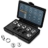 POWERTEC Router Guide, Router Bushing Guide Set, Router Template Guide 10 Pcs w/Storage Case, Fits Porter Cable Style Router Sub Base Plate. Size 5/16" to 1" Router Inlay Kit for Woodworking (71051)