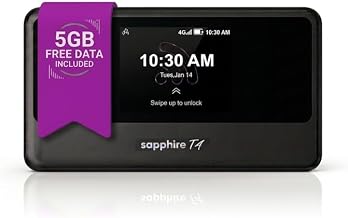TravelWifi Sapphire Touch 4 - Portable Global Hotspot for 200+ Countries with 4G+ Cat 13 speeds up to 390 Mbps, Plus Free 5GB Startup Data and Free 1GB Monthly for 3 Years. - Image 1