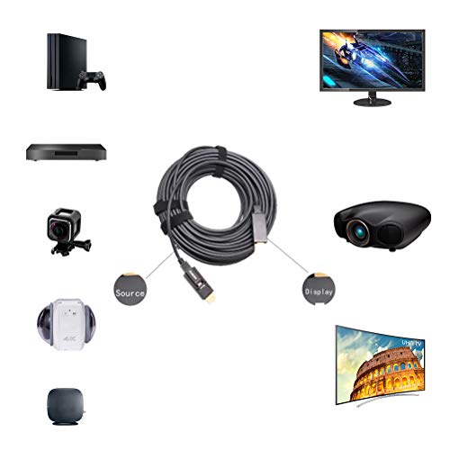 DTECH Fiber Optic HDMI Cable 100 Feet 4K 60Hz 444 Chroma Subsampling 18Gbps High Speed Ultra HD 100ft Micro HDMI to Standard HDMI Cord Removable Ends Compatible with TV Projector Computer Monitor - Image 3