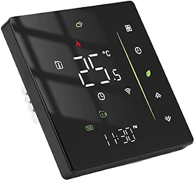 95 to 240V WiFi Smart Thermostat, Programmable Temperature Controller for Boiler Heating Black smart thermostat wifi thermostat smart thermostat for house
