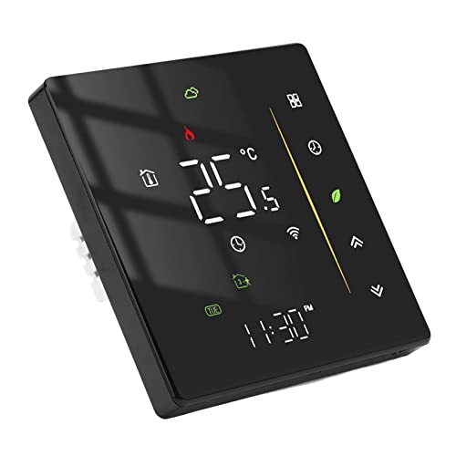 95 to 240V WiFi Smart Thermostat, Programmable Temperature Controller for Boiler Heating Black smart thermostat wifi thermostat smart thermostat for house