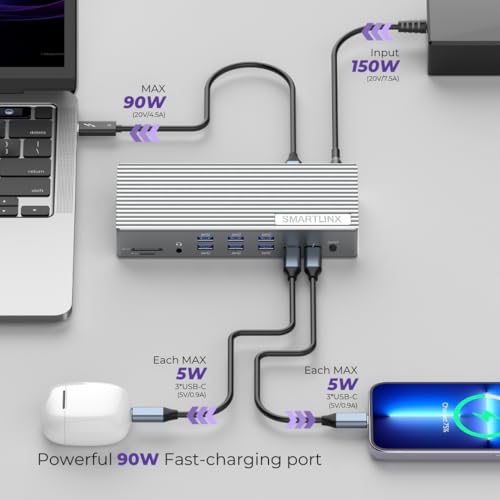 Thunderbolt 4 Docking Station Dual Monitor 21-in-1 USB-C Dock, 150W