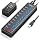 Powered USB Hub, JESWO 11 Port USB 3.0 Hub, 10 USB 3.0 Data Transfer Ports + 1 Smart Charging Port, USB Hub Powered with Individual LED On/Off Switches and 12V/3A Power Adapter