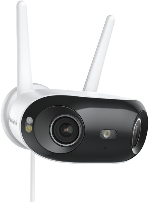REOLINK 4K 8MP 180° Panoramic Outdoor Security Camera, Dual-Lens Elite WiFi