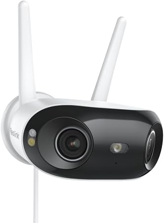 REOLINK 4K 8MP 180° Panoramic Outdoor Security Camera, Dual-Lens Elite WiFi