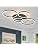 O'NEELDY Black Flush Mount Ceiling Light Dimmable Dining Room Light Fixture Round 6 Rings Modern LED Ceiling Light with Remote Control 47" Kitchen Lighting Fixture Ceiling Lamp for Living Room,Bedroom