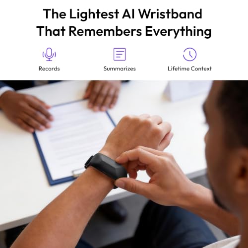 Gem Wearable AI Voice Recorder, Transcribe & Summarize, Wristband