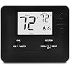 ELECTECK Digital Non-Programmable Thermostat, 1 Heat/1 Cool, Black