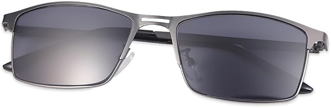 Polarized Nearsighted Sunglasses Tinted Gray for Men Women Myopia Distance Driving Glasses Shortsighted Eyeglasses Blue Light Blocking UV400 Protection Outdoor Shades Full-Rim Frame Anti Glare Eyewear