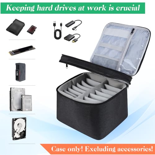 Hard Drive Case,14 -Bay Protective Storage Bag for 3.5" HDD