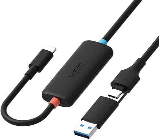Hagibis USB3.0 Video Capture Card for Switch2, USB C to USB A/USB C 1080P@60fps 2K@30fps Live and Record Video Audio Game for Car Quest 3 VR PS4/5 ROG Ally Steam Deck (CC10)