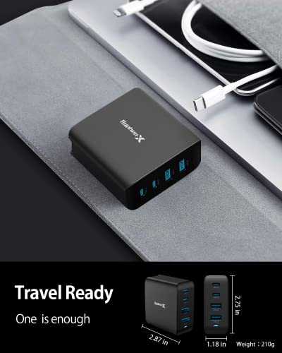 100W USB C Charger, 4 Port GaN Fast Charger Block Foldable Type C Charging Block Fast Charging Block Compatible with MacBook Pro/Air, iPhone 15/14/13/Mini/Pro/Pro Max/Samsung Galaxy(Black) - Image 6