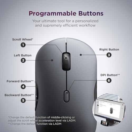 Lenovo 700 Modern Wireless Keyboard & Mouse Combo, 2.4 GHz Dongle & Dual Bluetooth Connection, AES-128 Encryption, 36 Month Battery Life, Quiet Mouse, Luna Grey - Image 7
