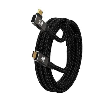 right angle USB C long Cable 10FT Compatible With Thunderbolt 5/4,Type C 240W Fast Charging,USBC 16K@60Hz/8K@120Hz HD Video Output for Display,90 degree USB 5/4 Cable 80Gbps Data Transfer for SSD/Dock