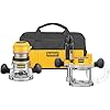 DEWALT Router, Fixed and Plunge Base Kit, Soft Start, 12-Amp, 24,000 RPM, Variable Speed Trigger, Corded (DW618PKB)