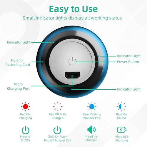 SEVENKA 2 Bluetooth Mini Speakers, 3W Small Portable Wireless Speaker with Lanyard, Water Resistant, Wireless Stereo Pairing, Rechargeable Metal Mini Speakers for Phone, Tablet, Built-in Microphone