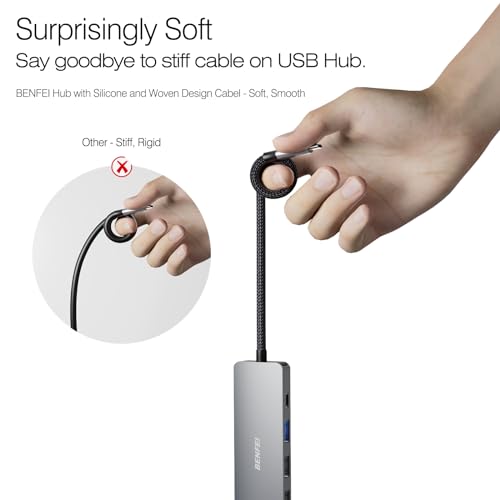 BENFEI USB C Hub 5-in-1 with 4K HDMI(Certified), 100 | Charging & Powe - Image 3