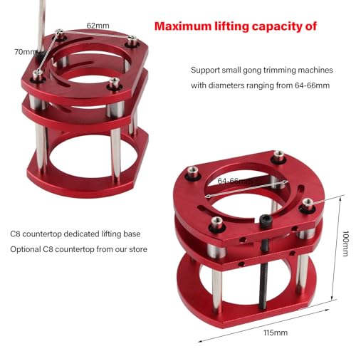 Router Base, Router Table Insert Plate Lifting System Base 4 Jaw Clamping DIY Tool for Woodworking Slotting Trimming Machines