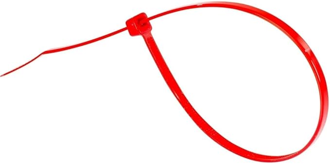GTSE 8 Inch Red Zip Ties, 1,000 Bulk Pack, 18lb Strength, UV Resistant Small Nylon Cable Ties, Self-Locking 8" Tie Wraps
