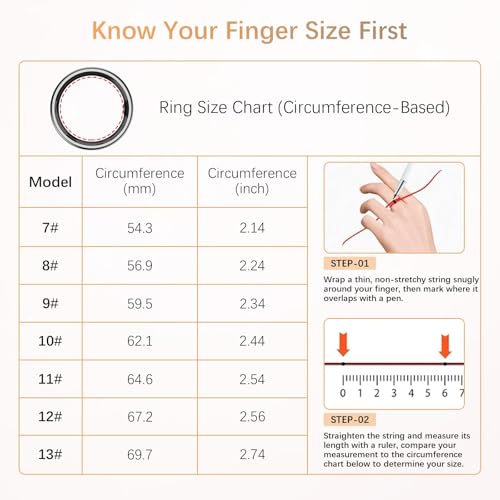 Fit Ring for Women Men, Ring Health Tracker with Heart Rate,Blood Oxygen,Heart Rate Variability, Stress, Sleep Monitor, Step Counter, Smart Ring for iPhone & Android, No Subscription Fee (Silver, 11#)