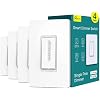 TREATLIFE Smart Dimmer Switch 4 Pack, Single Pole Smart Switch Works with Alexa and Google Home, Neutral Wire Required, 2.4GHz WiFi Dimmer Light Switch for LED, CFL, Incandescent Bulbs