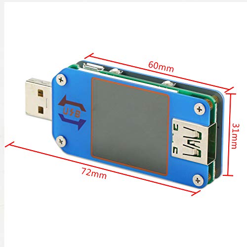 DROK USB Power Meter, DC 4-24V 5A LCD USB A&C Voltage Current Display USB Tester Multimeter, Test Speed of Charger Cables, Capacity of Power Bank, QC 2.0 3.0