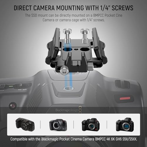 NEEWER Mount Bracket SSD Holder with Cold Shoe Cable Clamp, UA035