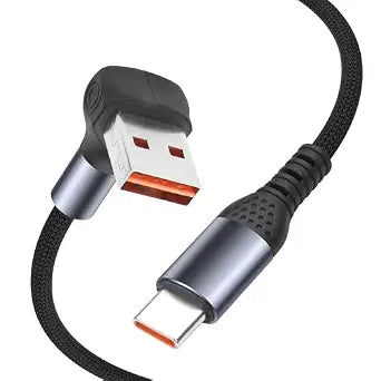 YACSEJAO 66W Right Angle USB A to C Cable, 90 Degree, 0.6FT/20CM