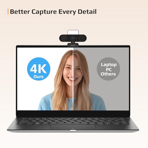 5-in-1 Design 4K Webcam with Speaker and Microphone, | Computer Access - Image 6