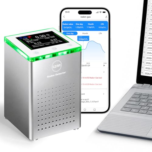 GZAIR Radon Detector for Home, 10-Min Result,with WiFi,508-Day Data Storage