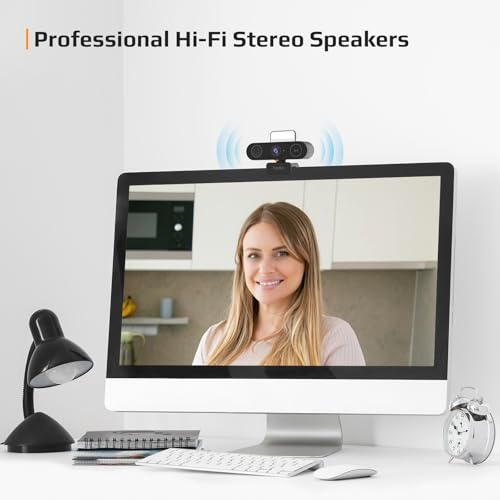 5-in-1 Design 4K Webcam with Speaker and Microphone, | Computer Access - Image 5
