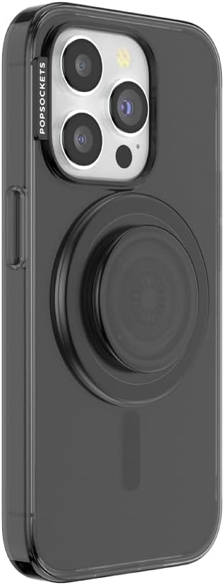 PopSockets iPhone 15 Pro Phone Case with MagSafe, Wireless Charging Compatible, Black - Aura
