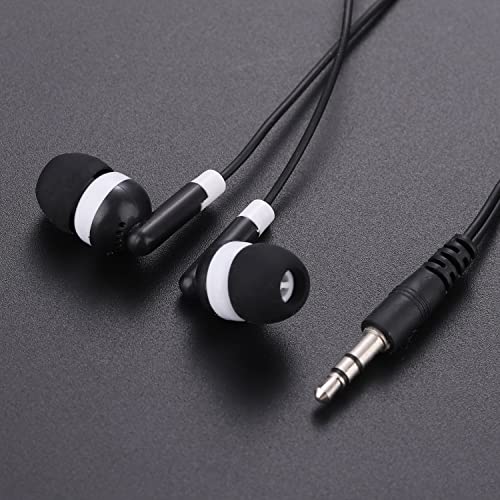 CN-Outlet Wholesale Bulk Individually Bagged Earbuds Headphones 100 Pack for iPhone, Android, MP3 Player(Black)